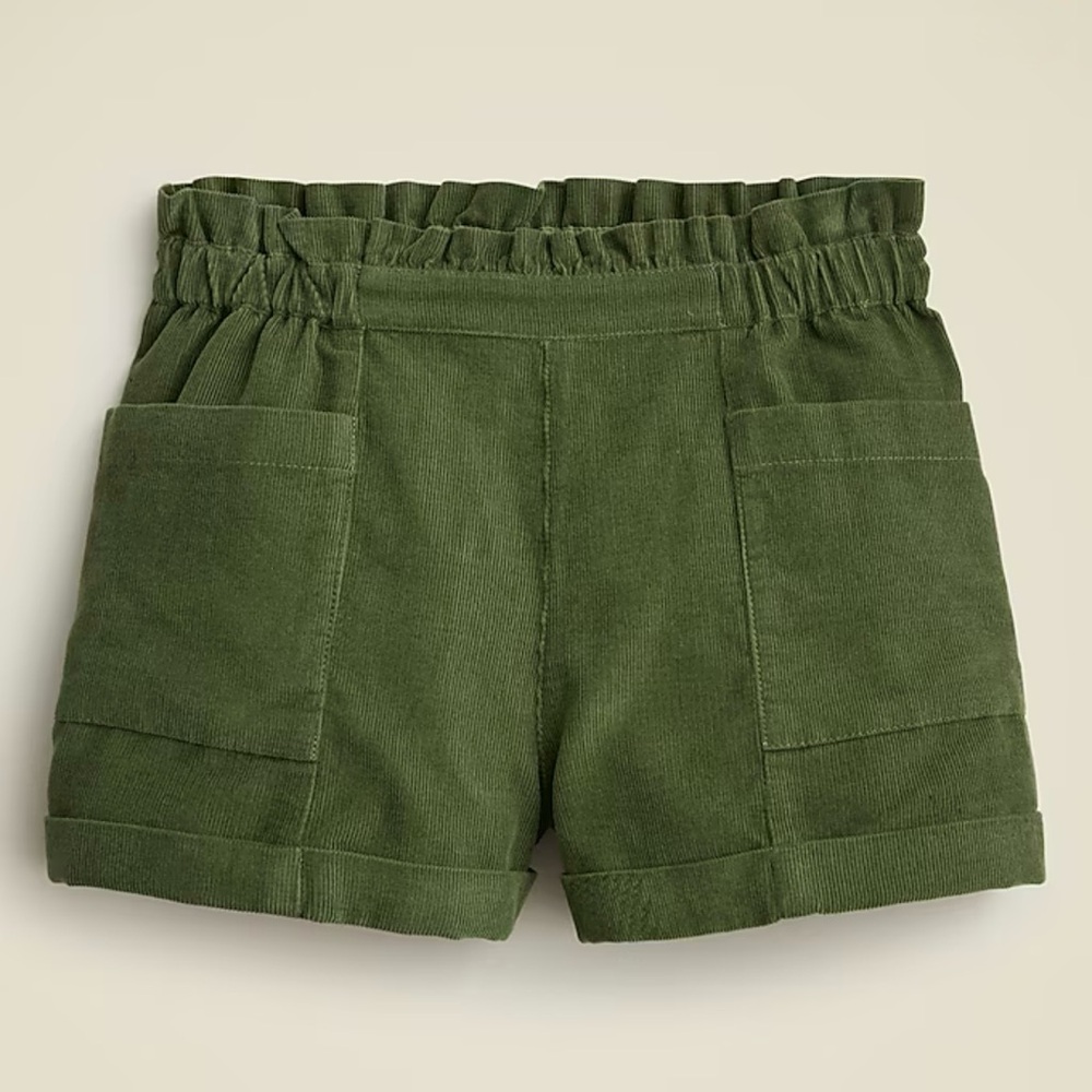 J. Crew Crewcuts Girls' Pull-on Short Wide-wale Corduroy Green